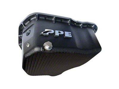 PPE High-Capacity Cast Aluminum Deep Engine Oil Pan; Black (07-10 6.6L Duramax Sierra 2500 HD)