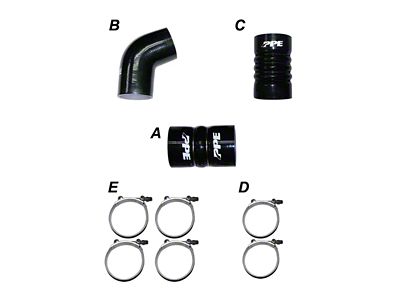 PPE Intercooler Piping Silicone Hose Kit (06-10 6.6L Duramax Sierra 2500 HD)