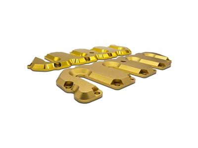 PPE Valve Cover Kit without Pillars; Matte Gold (04.5-10 6.6L Duramax Sierra 2500 HD)