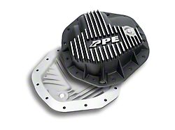 PPE Heavy-Duty Aluminum Rear Differential Cover; Brushed (20-25 6.6L Duramax Sierra 3500 HD)