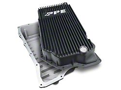 PPE Heavy-Duty Deep Cast Aluminum Transmission Pan; Brushed (20-25 6.6L Duramax Sierra 3500 HD w/ 10L1000 Transmission)