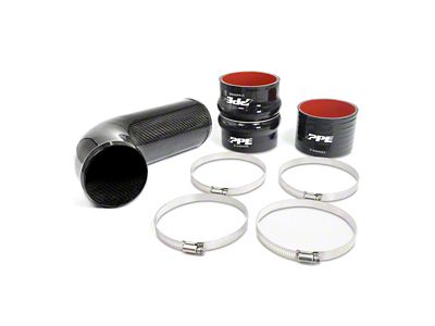 PPE Zilla Turbo Inlet Upgrade Kit; Twill Weaved Carbon Fiber (17-19 6.6L Duramax Sierra 3500 HD)