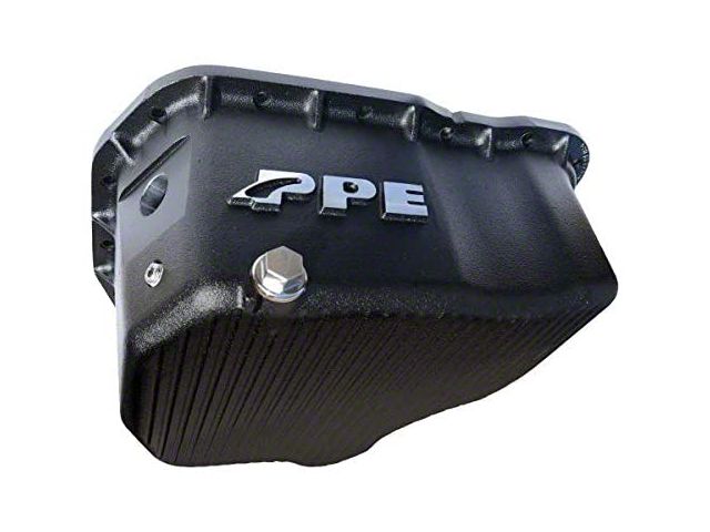 PPE High-Capacity Cast Aluminum Deep Engine Oil Pan; Black (11-16 6.6L Duramax Silverado 2500 HD)