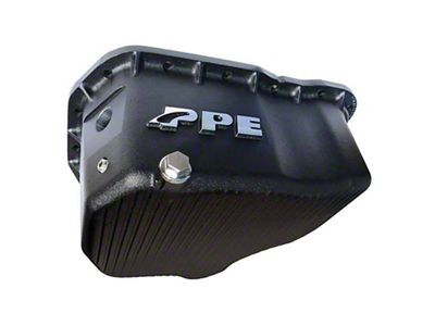 PPE High-Capacity Cast Aluminum Deep Engine Oil Pan; Black (07-10 6.6L Duramax Silverado 3500 HD)