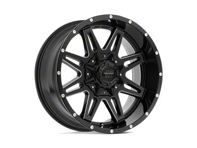 Pro Comp Wheels Blockade Gloss Black Milled 8-Lug Wheel; 20x9.5; -6mm Offset (06-08 RAM 1500 Mega Cab)