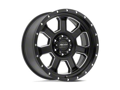 Pro Comp Wheels Sledge Satin Black Milled 8-Lug Wheel; 20x9; 0mm Offset (11-14 Silverado 3500 HD SRW)