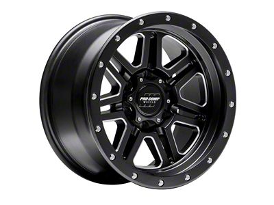 Pro Comp Wheels 62 Series Apex Satin Black Milled 6-Lug Wheel; 17x9; -6mm Offset (99-06 Sierra 1500)