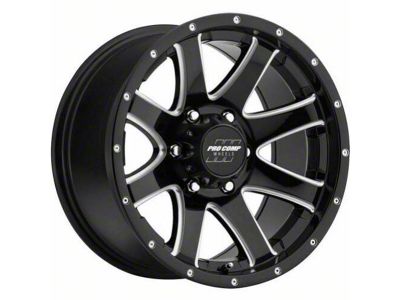 Pro Comp Wheels Patriot Gloss Black Milled 6-Lug Wheel; 17x9; -6mm Offset (99-06 Sierra 1500)