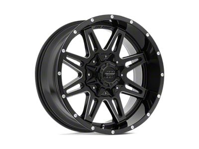 Pro Comp Wheels Blockade Gloss Black Milled 8-Lug Wheel; 20x9.5; -6mm Offset (01-06 Sierra 3500 HD SRW)