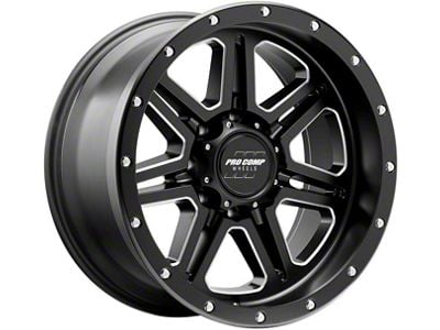 Pro Comp Wheels 62 Series Apex Satin Black Milled 8-Lug Wheel; 20x10; -18mm Offset (15-19 Silverado 3500 HD SRW)