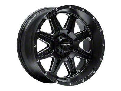 Pro Comp Wheels 63 Series Recon Satin Black Milled 6-Lug Wheel; 17x9; -6mm Offset (2024 Ranger)