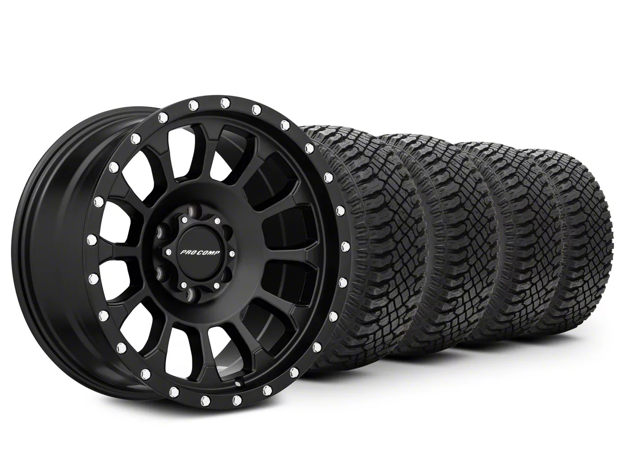 20x9 Pro Comp Wheels Rockwell & 33in Atturo All-Terrain Trail Blade X/T  Tire Package (21-25 F-150)