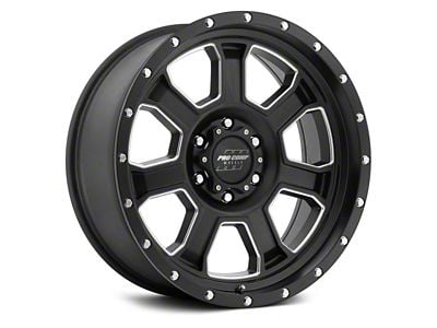 Pro Comp Wheels Sledge Satin Black Milled 6-Lug Wheel; 17x9; -6mm Offset (14-18 Sierra 1500)