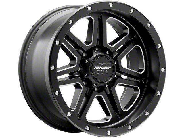 Pro Comp Wheels 62 Series Apex Satin Black Milled 8-Lug Wheel; 20x10; -18mm Offset (20-24 Sierra 2500 HD)