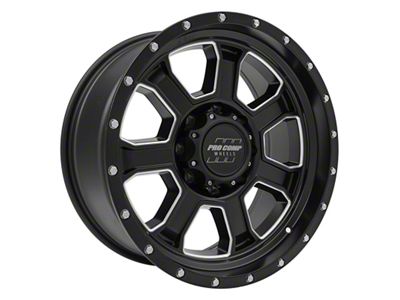 Pro Comp Wheels Sledge Satin Black Milled 8-Lug Wheel; 20x9; 0mm Offset (07-10 Sierra 3500 HD SRW)