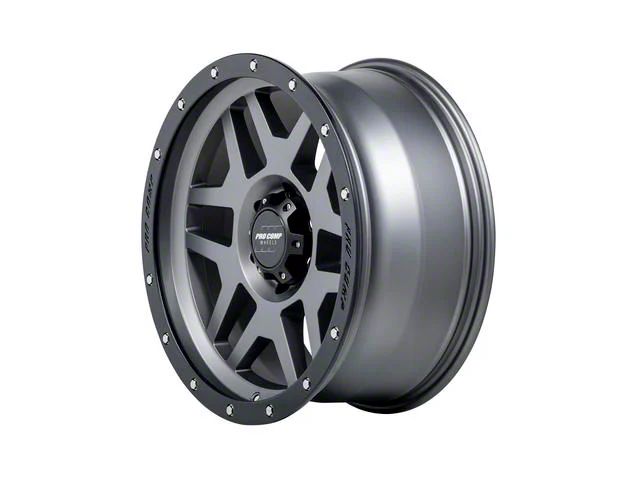 Pro Comp Wheels Phaser Matte Graphite with Black Lip 6-Lug Wheel; 17x9; -6mm Offset (14-18 Silverado 1500)