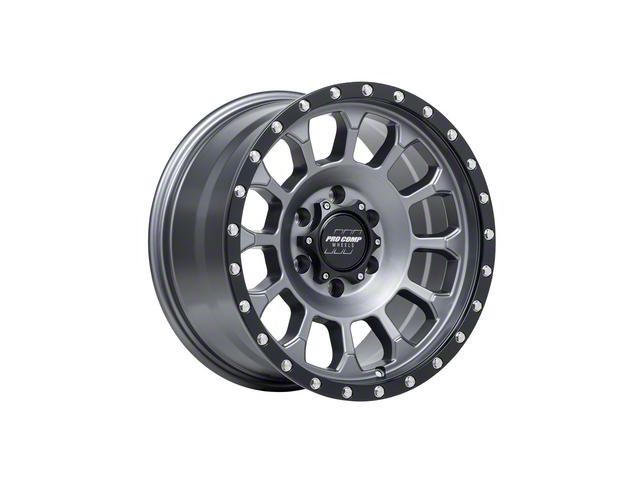 Pro Comp Wheels Rockwell Matte Graphite with Black Lip 6-Lug Wheel; 17x8; 0mm Offset (14-18 Silverado 1500)