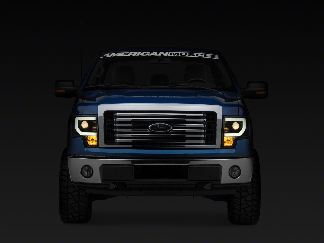 F 150 Light Bar Drl Projector Headlights Black Housing Clear Lens 09 14 F 150 W Factory 6099