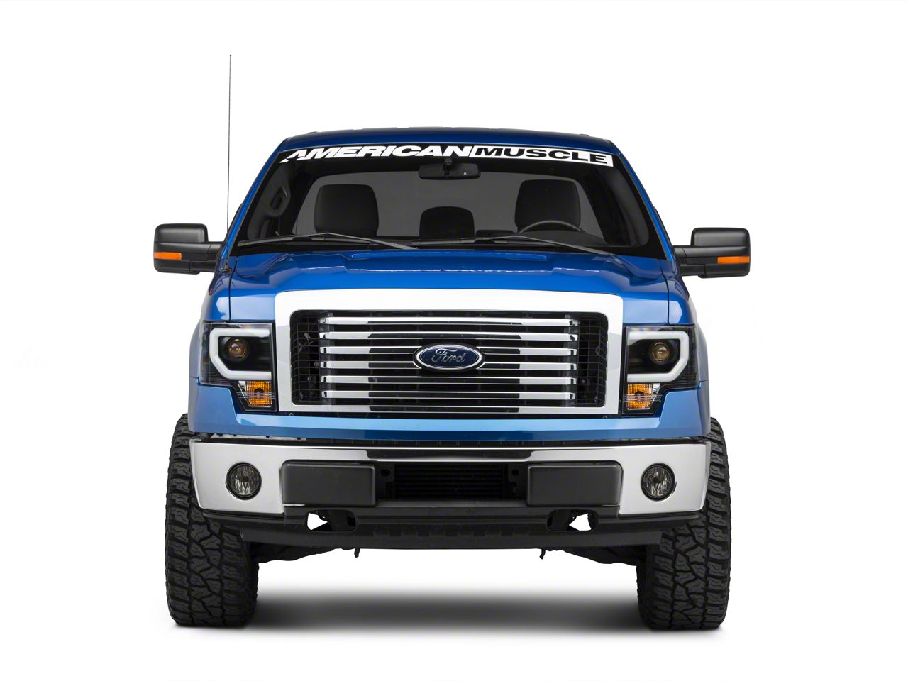 F 150 Light Bar Drl Projector Headlights Black Housing Clear Lens 09 14 F 150 W Factory 9571