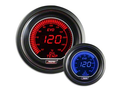 Prosport 52mm EVO Metric Series Celsius Oil Temperature Gauge; Electrical; Blue/Red (Universal; Some Adaptation May Be Required)