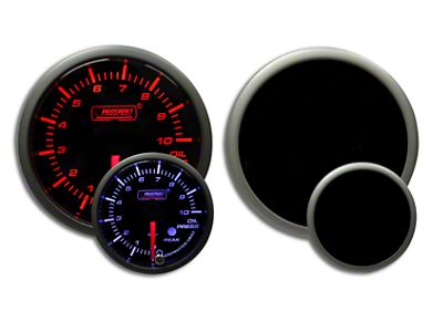 Prosport 52mm Metric Premium Series Oil Pressure Gauge; Electrical; Amber/White (Universal; Some Adaptation May Be Required)