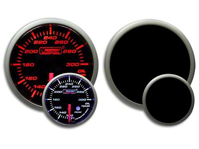 Prosport 52mm Premium Series Oil Temperature Gauge; Electrical; Amber/White (Universal; Some Adaptation May Be Required)