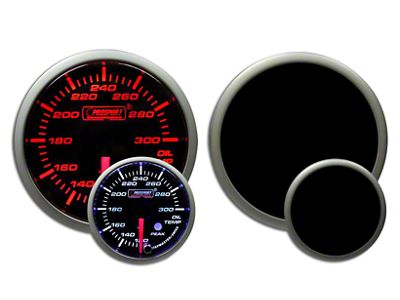 Prosport 52mm Premium Series Oil Temperature Gauge; Electrical; Amber/White (Universal; Some Adaptation May Be Required)