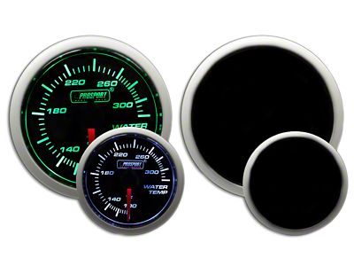 Prosport 52mm Performance Series Water Temperature Gauge; Electrical; Green/White (Universal; Some Adaptation May Be Required)