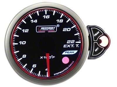 Prosport 52mm Halo Premium Series Exhaust Gas Temperature Gauge; Electrical; Blue/White/Amber (Universal; Some Adaptation May Be Required)