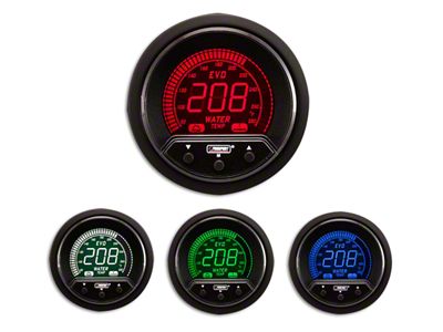 Prosport 52mm Premium EVO Series Water Temperature Gauge; Electrical; Blue/Red/Green/White (Universal; Some Adaptation May Be Required)