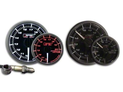 Prosport 52mm Premium Series White Pointer Wideband Air/Fuel Ratio Gauge; Amber/White (Universal; Some Adaptation May Be Required)