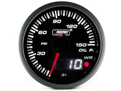 Prosport 60mm JDM Series Dual Display Oil Pressure Gauge; Electrical; Amber/White (Universal; Some Adaptation May Be Required)