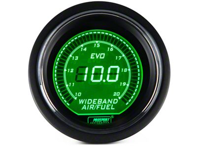 Prosport 52mm EVO Series Wideband Air Fuel Ratio Gauge with Bosch Sensor; Electrical; Green/White (Universal; Some Adaptation May Be Required)