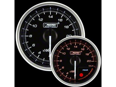 Prosport 52mm Supreme Series Exhaust Gas Temperature Gauge; Electrical; Amber/White (Universal; Some Adaptation May Be Required)