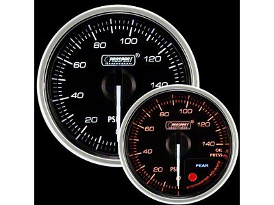 Prosport 52mm Supreme Series Oil Pressure Gauge; Electrical; Amber/White (Universal; Some Adaptation May Be Required)