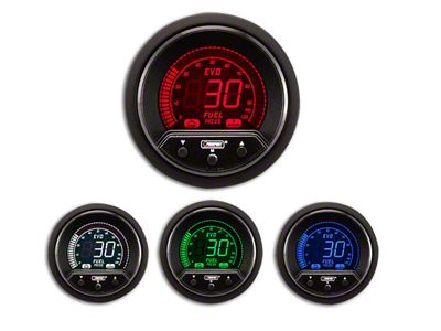 Prosport 52mm Premium EVO Series Fuel Pressure Gauge; Electrical; Blue/Red/Green/White (Universal; Some Adaptation May Be Required)