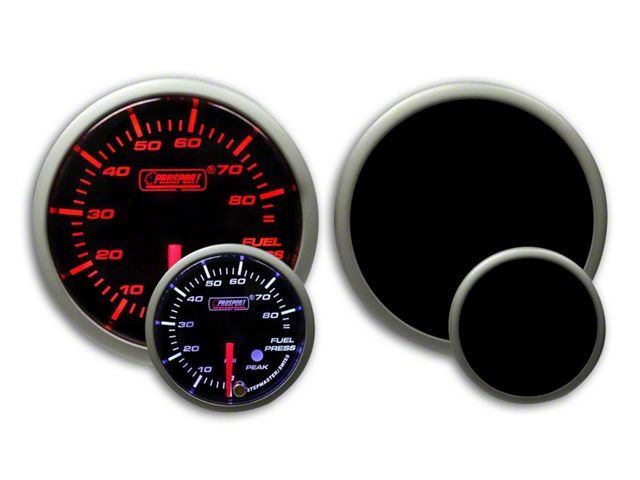 Prosport 52mm Premium Series Fuel Pressure Gauge; Electrical; Amber/White (Universal; Some Adaptation May Be Required)