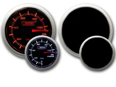 Prosport 52mm Performance Series Oil Pressure Gauge; Electrical; Amber/White (Universal; Some Adaptation May Be Required)