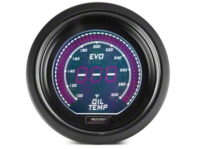 Prosport 52mm EVO Series Oil Temperature Gauge; Electrical; Green/White (Universal; Some Adaptation May Be Required)