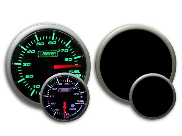 Prosport 52mm Premium Series Fuel Pressure Gauge; Electrical; Green/White (Universal; Some Adaptation May Be Required)