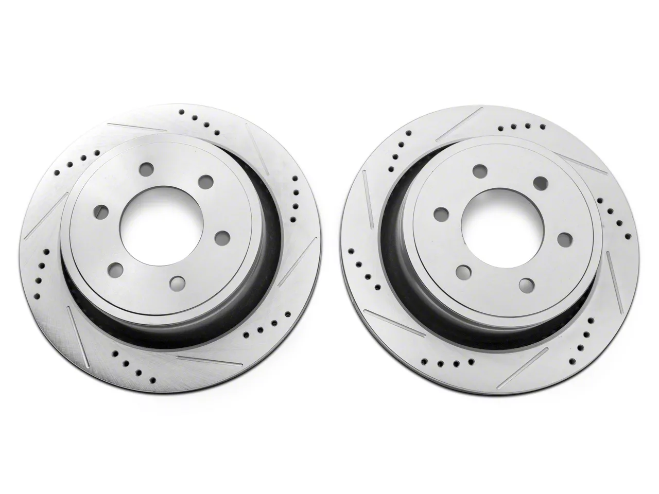 C&L F-150 Super Sport HD Cross-Drilled and Slotted Rotors; Rear