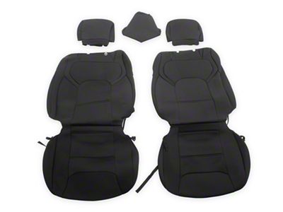 Proven Ground Premium Neoprene Front and Rear Seat Covers; Black (19-24 RAM 1500 Crew Cab w/ Bucket Seats & Center Console)