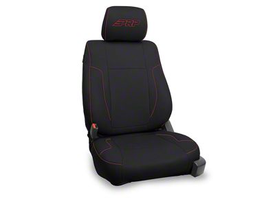 PRP Front Seat Covers; Black and Red (12-14 F-150 Raptor)