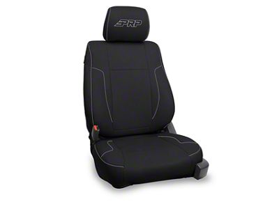 PRP Front Seat Covers; Black and Silver (12-14 F-150 Raptor)