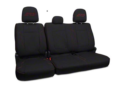 PRP Rear Seat Cover; Black and Red (12-14 F-150 Raptor SuperCrew)