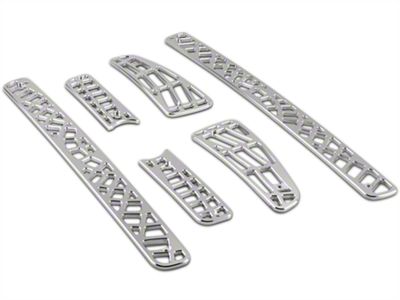 Putco Liquid Spider Web Billet 6-Piece Upper Overlay Grille with Emblem Cutout; Polished (04-08 F-150 STX, FX4, King Ranch)