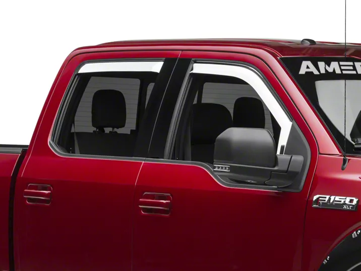 Putco F-150 Element Chrome Window Visors; Front and Rear T532036 (15-20 ...