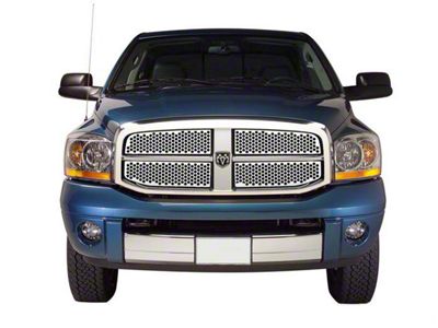 Putco Punch Design Upper Overlay Grilles; Polished (06-08 RAM 1500)