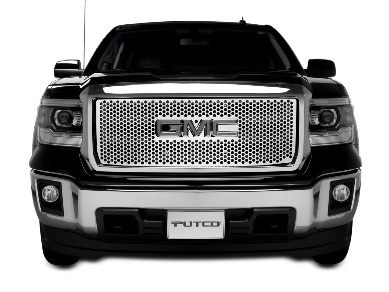 Putco Sierra 1500 Punch Design Upper Overlay Grille with Logo Cutout 84184  (14-15 Sierra 1500 w/ All-Terrain Package) - Free Shipping