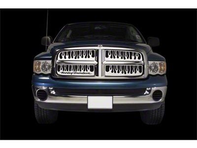 Putco Flaming Inferno Upper Overlay Grille with Emblem Cutout; Polished (03-06 Sierra 3500 HD)